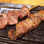 炭火串焼 初代バッジョ - 砂肝、心残り(塩)