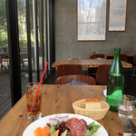 フレスコ - パスタランチの前菜、フォッカッチャ、ジンジャーエール