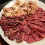 ハラミ、ロース、てっちゃん、上ミノ