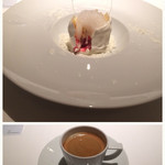 レストランエール - 雪のイメージのデザート　コーヒー