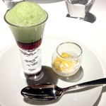 レフェルヴェソンス - ぼたんえび、ビーツ、みかん、にごり酒