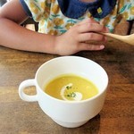 ジャム cafe 可鈴 - ミニプレート(650円)のカボチャの冷製スープ