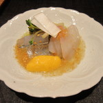 竹ざき - 太刀魚、ひらめとぬたの黄身酢添え