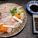 竹ざき - 真鯛とウニ刺し