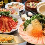 演歌の花姫 平手節 - 春コース「彩野菜畑の豚しゃぶしゃぶ」＆「牛！焼肉噴火山」