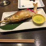 小川の魚 - 子持ち鮎塩焼き