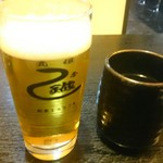 元祖 うな鐡 - 2017/2　ランチビール￥３００（税込）