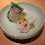 器楽亭 - 平目、蛸 梅肉、アオリイカ