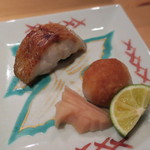 器楽亭 - 喉黒の焼き ガリと