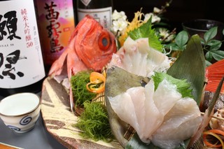 Izakaya Yamaji - 希少魚 チカメキントキだいと本皮はぎのお刺身