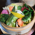 美食美菜 いちごいちえ - 淡路地鶏と淡路野菜の蒸し物