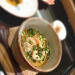 鮨みなと - タチ。裏ごしした鱈白子やも下に！