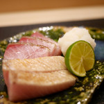 麻布十番 ふくだ - 造里　寒鰤の藁焼き