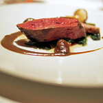 レフェルヴェソンス - 囲炉裏の暖～七谷鴨を薪で、ソース・アバ、ホタテと焼き海苔のジュ、椎茸、縮みほうれん草