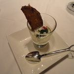 安納芋のフライとロックフォールチーズのムース