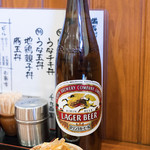 うなぎ 和友 - 2017.2 ビール大 ラガー（600円）と無料のお通し