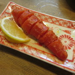 立ち呑みのさのや - 辛子明太炙り 240円　(2017.2)