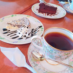 シマノコーヒー 大正館 - 黒胡麻チーズケーキとガトーショコラ