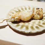 寿しの吉乃 - みる貝、したべらの肝の串焼き