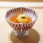 寿しの吉乃 - 雲丹といくらのミニ丼