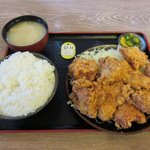 とんかつ 肉料理 麻釉 - とりからあげ定食2017.02.17