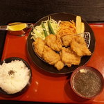ふじやからあげ - 唐揚げ定食（にんにく・大）