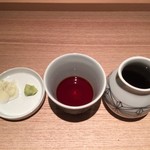 江戸蕎麦 白鳥 - 薬味 + 蕎麦つゆ（2017/02/03）