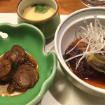 鰻和食屋まさご - ホタテの煮物&茄子や野菜の炊き合わせ&茶碗蒸し