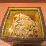 日本料理 晴山 - 蟹味噌の蒸し寿司