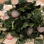 旬菜 おぐら家 - 鳴門若布とクレソン・山椒葉サラダ