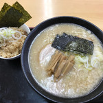 Nagase Ramen - にごりラーメン700円、炊込みチャーシューご飯小200円