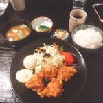定食あさひ - つくば鶏のからあげ定食（850円）【平成29年2月17日撮影】