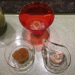 群来膳 - のれそれ、氷下魚の卵、サロマの牡蠣