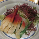 北寄貝と赤ガレイのお造り