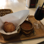 フリッツァ専門店 セモア  三軒茶屋 - ランチ（フリッツァ（マルゲリータ）・ミネストローネ・アイスコーヒー）