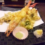 設楽 - 2017.02車海老＆蕗の薹の天ぷら
