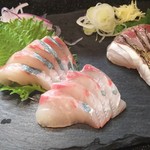 手打ちそば八轟 - 縞あじ刺身