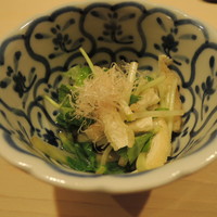鮨 あらい - 京揚げと三つ葉のお浸し