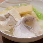 うを徳 - 2017.2 クエ鍋（クエ、白子、筍、豆腐、白菜）