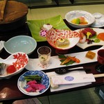 Yuzawa Gurando Hoteru - 宴会の卓膳料理（1日目）