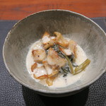 傳 - 29年2月　百合根揚げ　プンタレッタ　酒粕煮　トリュフソース