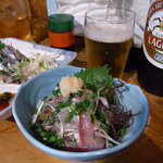 岸田屋 - アジ刺し