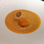 エクアトゥール - オマールブルー冷製のびすとわーず、じゃ会ものスープ、ほたて