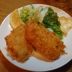 Yakitori Torimasa - お通し（白身魚フライ、トンカツ）