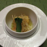 日本食 雅庭 - クエの蒸し物，たたみいわし載せ