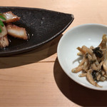 ぎおん 阪川 - 先付は飯蛸の煮付けと氷魚の山椒煮