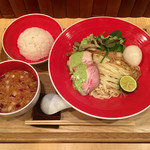 Japanese Soba Noodles 蔦 - 「味噌つけSoba～松茸の香り～」1200円＋味玉＋「ご飯」150円