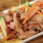 Pork spare ribs salad