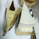 ポムアンクルート - モンブランとレアチーズケーキ。