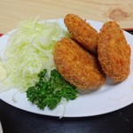 雪国酒蔵 - メンチ定食(アップ)